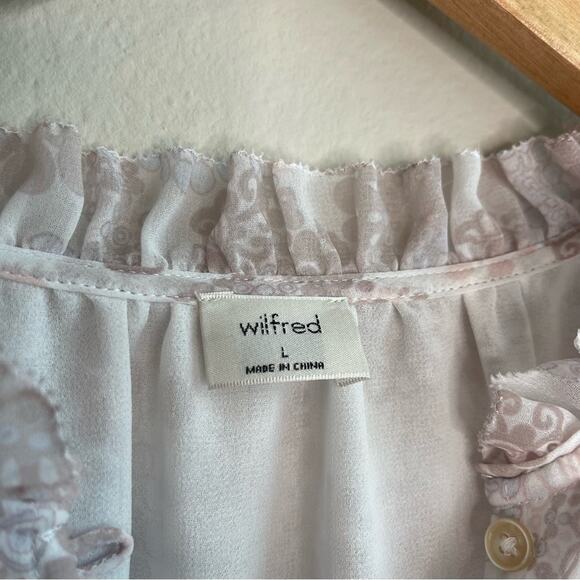NEW Wilfred Santiago Blouse in White/Light Birch L - Picture 6 of 7